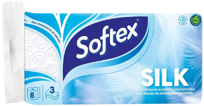 SOFTEX silk χαρτί υγείας 3φυλλο 8τεμ