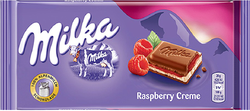 MILKA σοκολάτα raspberry 100gr