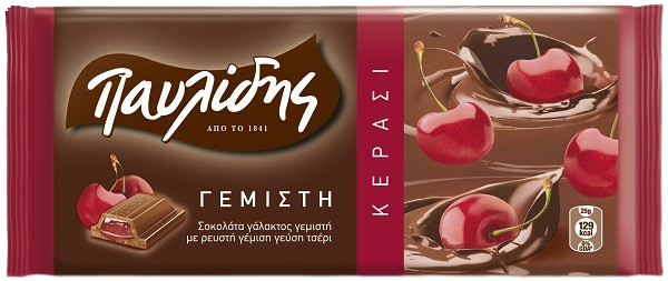 ΠΑΥΛΙΔΗΣ σοκολάτα γεμιστή με κεράσια 100gr