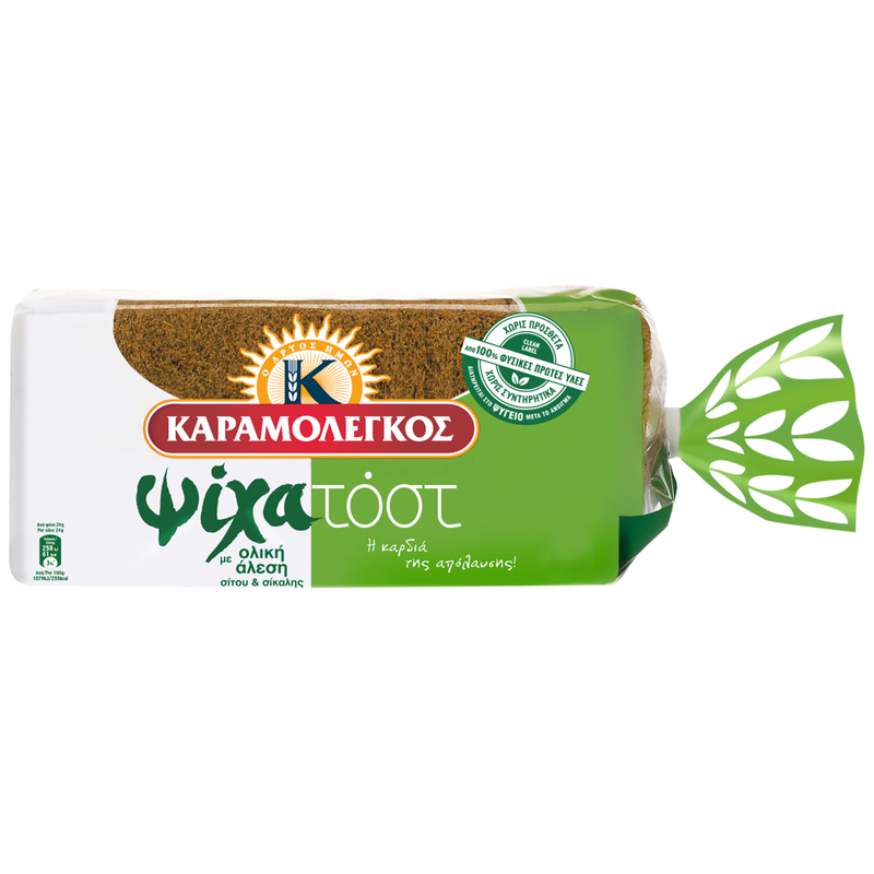 ΚΑΡΑΜΟΛΕΓΚΟΣ ψωμί τοστ ψίχα σικάλεως 480gr