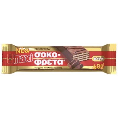 ION σοκοφρέτα με σοκολάτα γάλακτος maxi 60gr