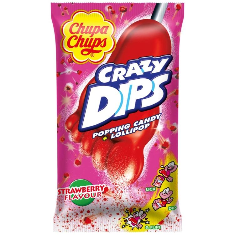 CHUPA CHUPS γλειφιτζούρια Crazy Dips Φράουλα 14gr