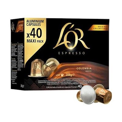 L'OR καφές espresso Colombia σε κάψουλες συμβατές με μηχανή Nespresso 40τεμ