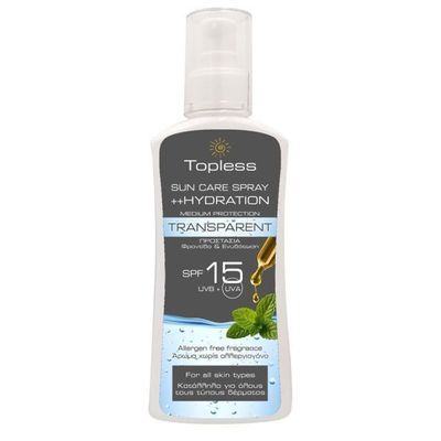 TOPLESS ΑΝΤΙΗΛΙΑΚΗ ΛΟΣΙΟΝ 200ml TRANSPARENT (SPF15) - (SPRAY)