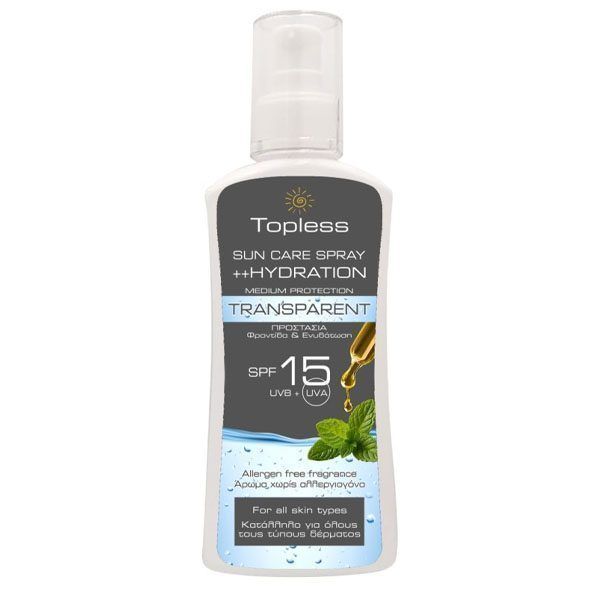 TOPLESS ΑΝΤΙΗΛΙΑΚΗ ΛΟΣΙΟΝ 200ml TRANSPARENT (SPF15) - (SPRAY)