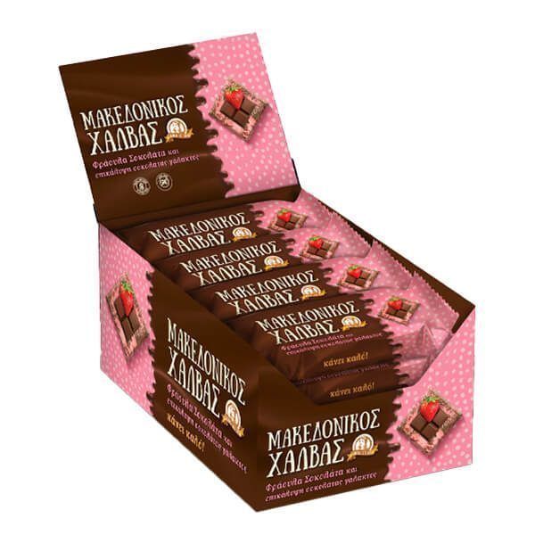 ΜΑΚΕΔΟΝΙΚΟΣ ΧΑΛΒΑΣ 16x35gr - (ΦΡΑΟΥΛΑ ΣΟΚΟΛΑΤΑ ΚΑΙ ΕΠΙΚΑΛΥΨΗ ΣΟΚΟΛΑΤΑΣ ΓΑΛΑΚΤΟΣ)