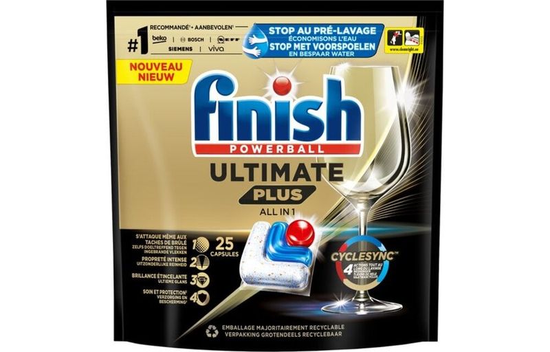 FINISH ΤΑΜΠΛΕΤΕΣ 25 POWERBALL ULTIMATE PLUS – Απορρυπαντικά Πλυντηρίου Πιάτων
