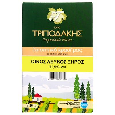 ΤΡΙΠΟΔΑΚΗΣ οίνος λευκός ασκός 20lt – Τριποδάκης – Κρασιά