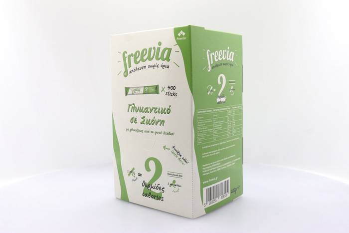 FREEVIA γλυκαντικό με στέβια σε sticks 400τεμ