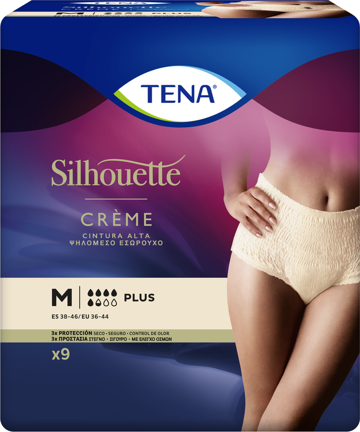 TENA silhouette plus πάνα βρακάκι ακράτειας medium creme 9τεμ