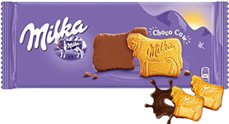 MILKA μπισκότα με σοκολάτα σε σχήμα αγελάδας 120gr