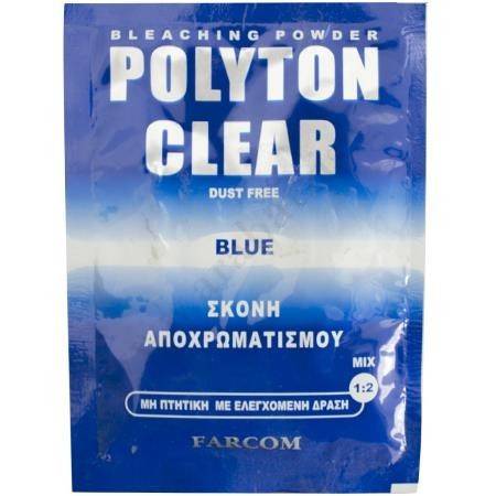 FARCOM Polyton σκόνη αποχρωματισμού clear blue 15gr