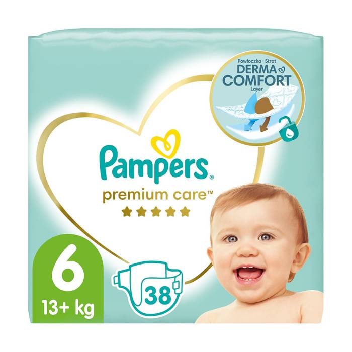 PAMPERS premium care βρεφικές πάνες No6 13+kg 38τεμ