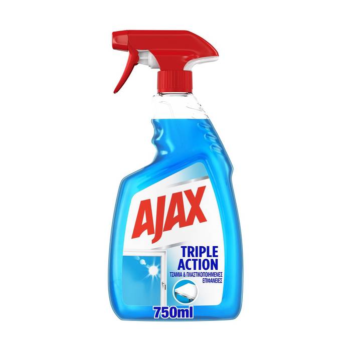AJAX υγρό καθαριστικό τζαμιών με αντλία Triple Action 750ml