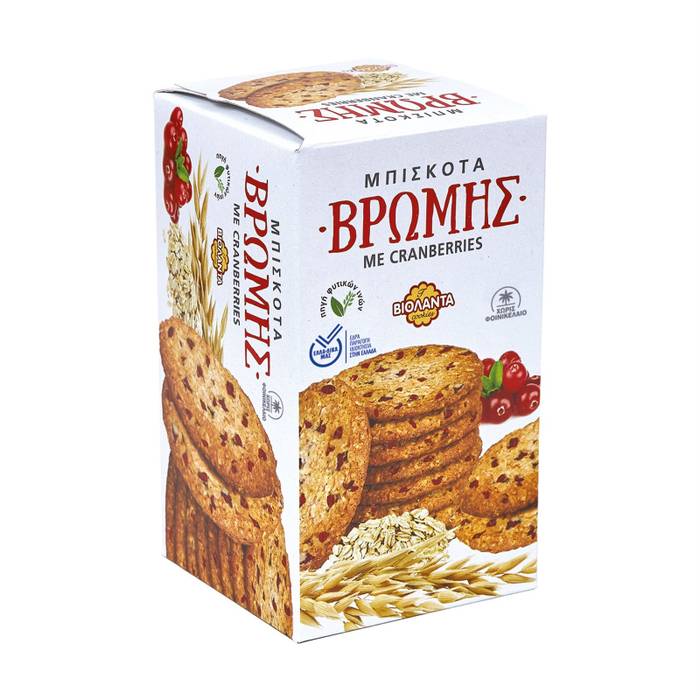ΒΙΟΛΑΝΤΑ μπισκότα βρώμης με κράνμπερι 200gr