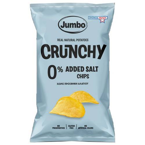 OHONOS SNACKS Jumbo crunchy chips χωρίς αλάτι χωρίς γλουτένη 90gr