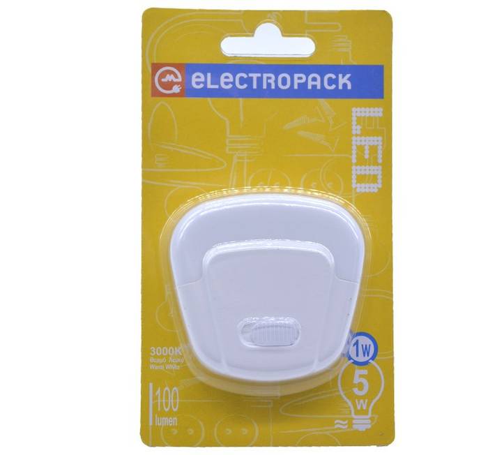 ELECTROPACK φωτάκι νυκτός led με διακόπτη 1w