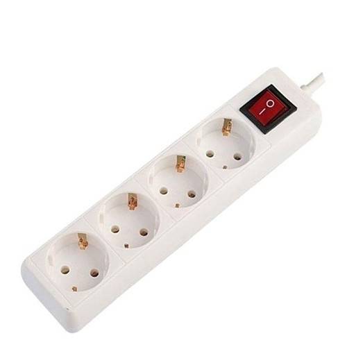 ELECTROPACK πολύμπριζο 4 θέσεων λευκό με απλό καλώδιο και διακόπτη