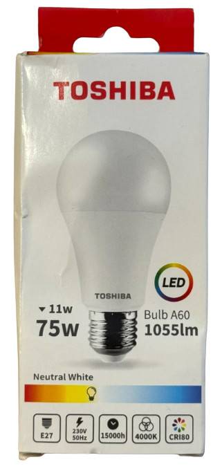 TOSHIBA λάμπα led σφαιρική 11W 4000k 1τεμ