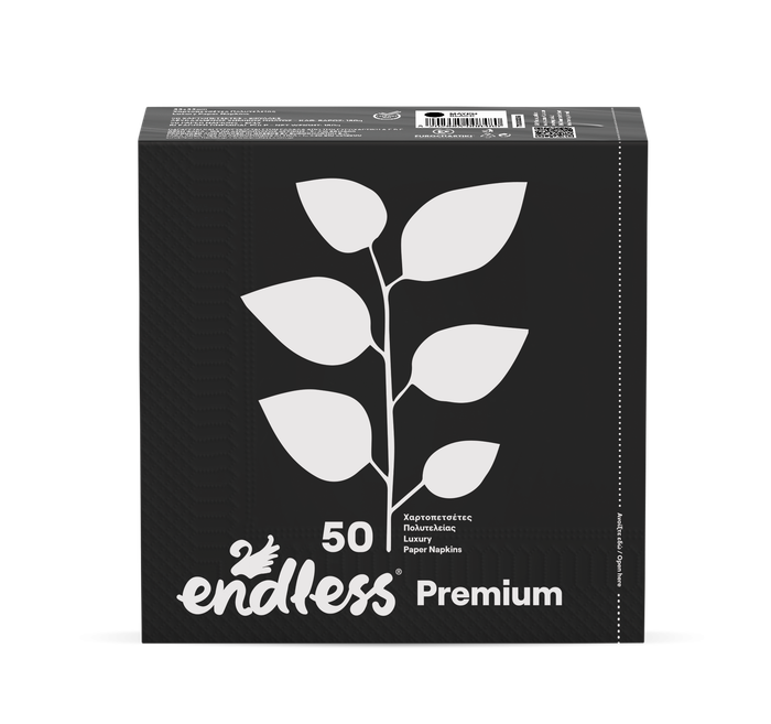 ENDLESS χαρτοπετσέτες premium μαύρες 33x33cm 50 φύλλα