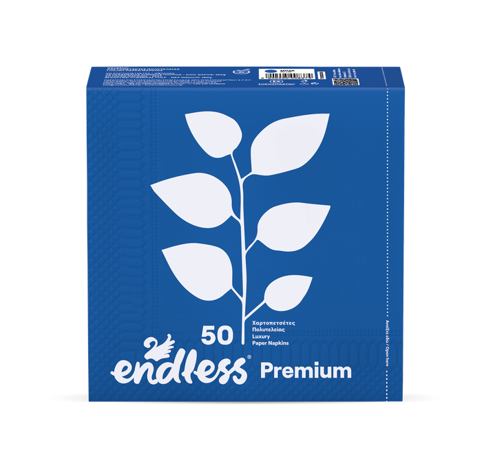 ENDLESS χαρτοπετσέτες premium μπλε 33x33cm 50 φύλλα
