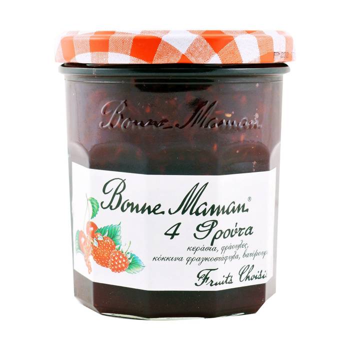 BONNE MAMAN μαρμελάδα με 4 φρούτα χωρίς γλουτένη 370gr