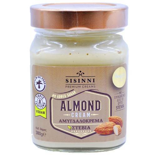 SISINNI αμυγδαλόκρεμα με στέβια vegan 380gr