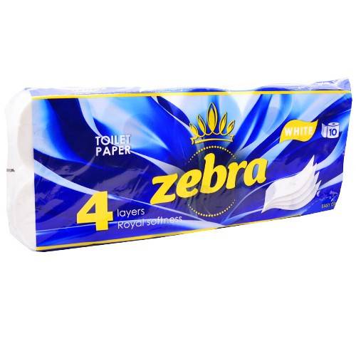 ZEBRA χαρτί υγείας λευκό 4φυλλο 10τεμ