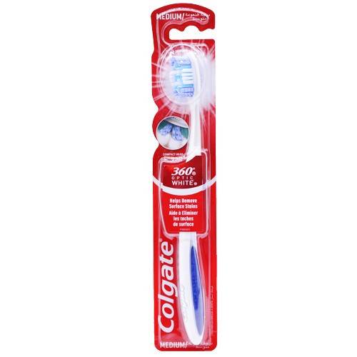 COLGATE οδοντόβουρτσα 360ᵒ Optic White σε διάφορα χρώματα μέτρια 1τεμ