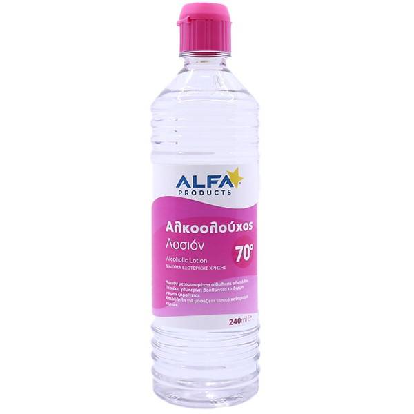 ALFA αλκοολούχος λοσιόν 70 βαθμών 240ml