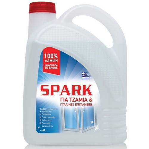 SPARK υγρό καθαριστικό spray τζαμιών διαφανές 4lt