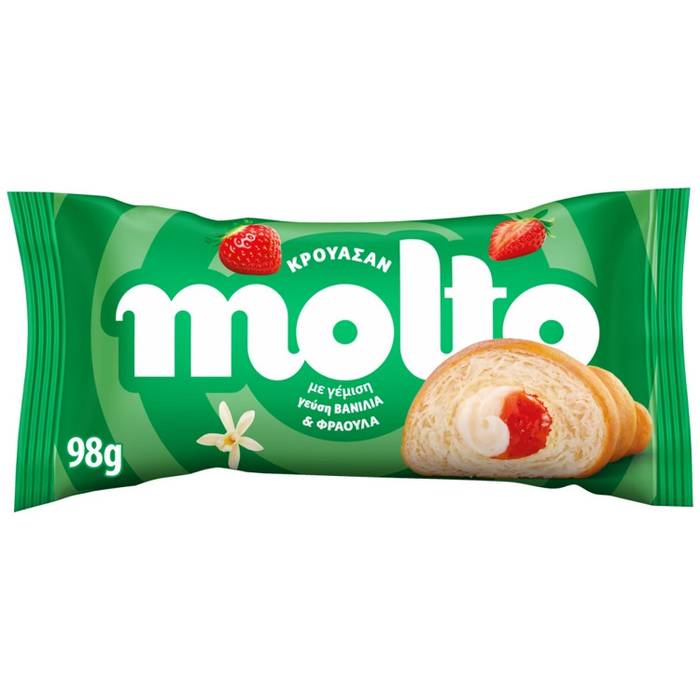MOLTO κρουασάν βανίλια και φράουλα 98gr