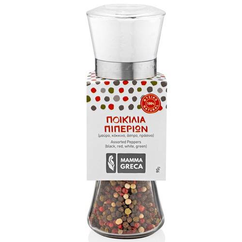 MAMMA GRECA ποικιλία 4 πιπεριών βάζο με μύλο 90gr