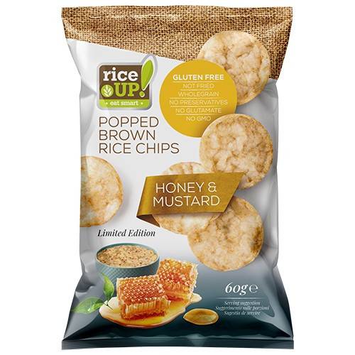 RICE UP chips ολικής με μέλι και μουστάρδα 60gr