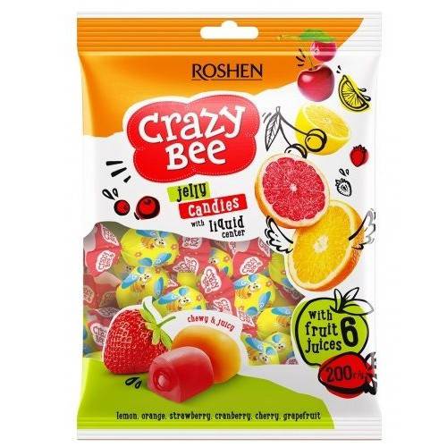 ROSHEN καραμέλες crazy bee με 6 φρούτα 200gr