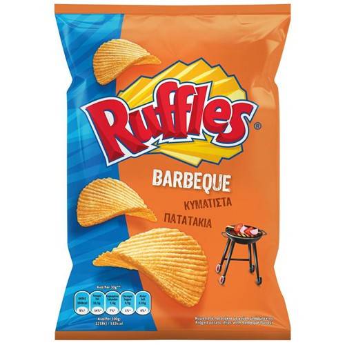 TASTY SNACKS Ruffles πατατάκια κυματιστά με μπάρμπεκιου 400gr