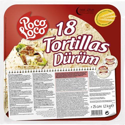 FLAVOUR FACTORY Poco Loco τορτίγια σταρένια 25cm 18τεμ 1200gr