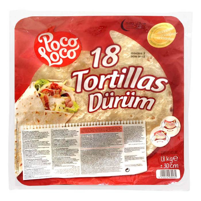 FLAVOUR FACTORY Poco Loco τορτίγια σταρένια 30cm 18τεμ 1800gr