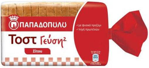 ΠΑΠΑΔΟΠΟΥΛΟΥ ψωμί του τοστ γεύση 2 σίτου 325gr