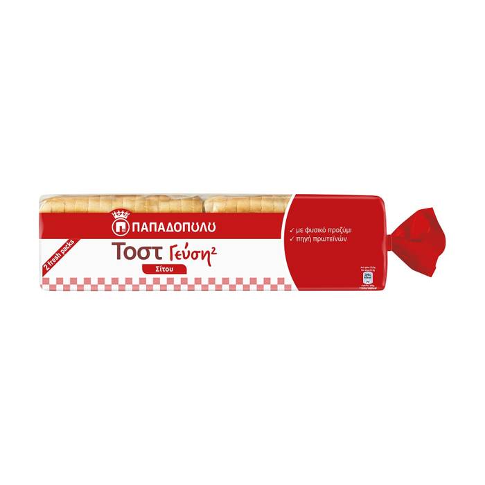 ΠΑΠΑΔΟΠΟΥΛΟΥ ψωμί του τοστ γεύση 2 σίτου 700gr