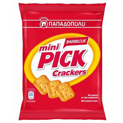 ΠΑΠΑΔΟΠΟΥΛΟΥ κράκερ mini pick crackers με μπάρμπεκιου 70gr