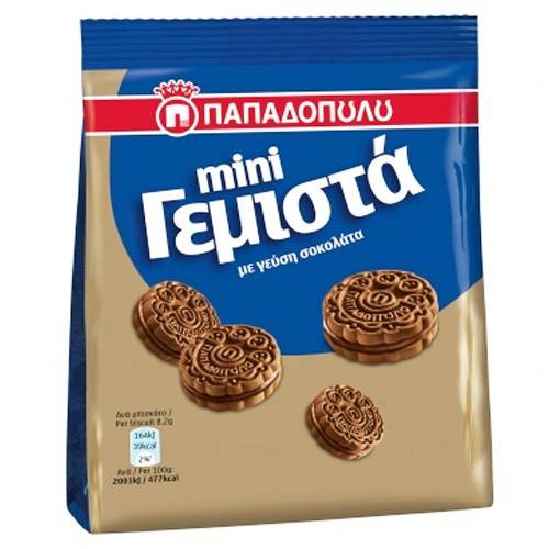 ΠΑΠΑΔΟΠΟΥΛΟΥ μπισκότα mini γεμιστά με σοκολάτα γάλακτος 90gr