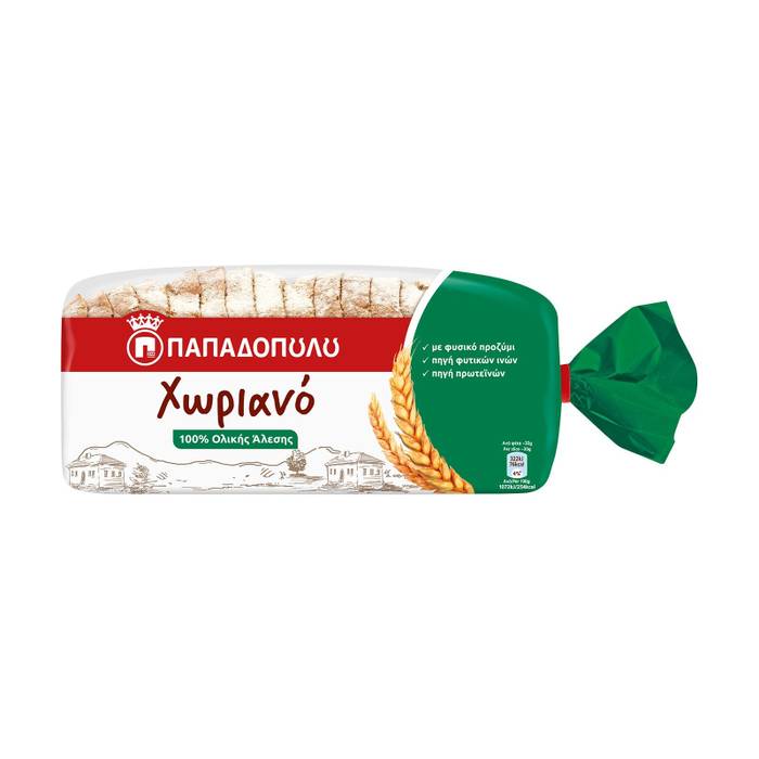 ΠΑΠΑΔΟΠΟΥΛΟΥ ψωμί του τοστ χωριανό ολικής με σίκαλη 500gr