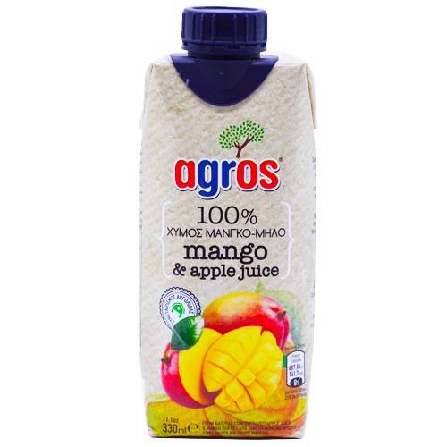 AGROS χυμός μάνγκο και μήλο 330ml