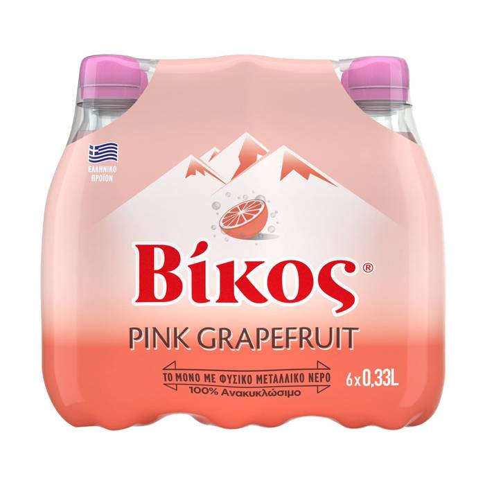 ΒΙΚΟΣ αναψυκτικό pink grapefruit μπουκάλι 6x330ml