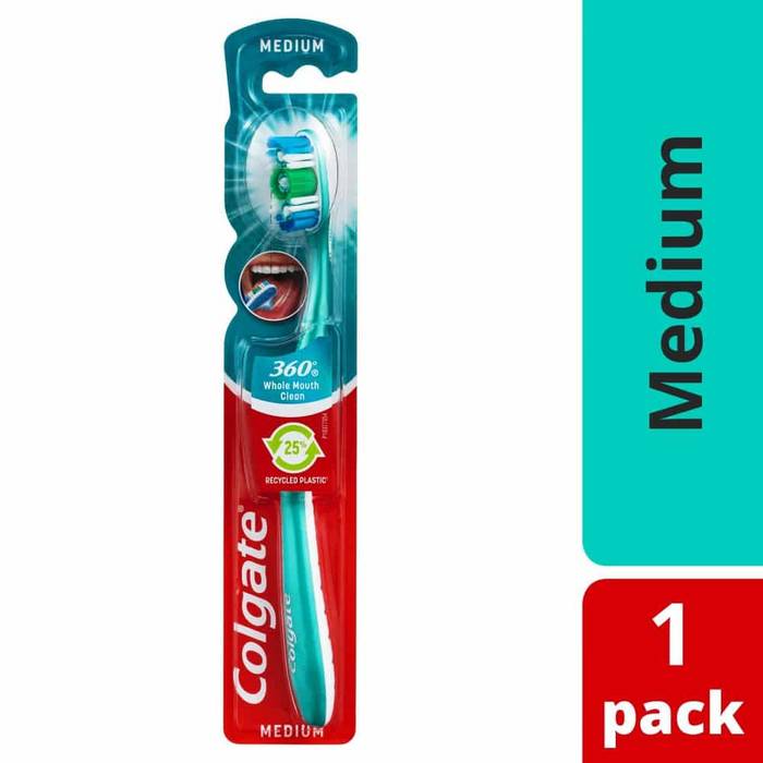 COLGATE οδοντόβουρτσα 360ᵒ Compact σε διάφορα χρώματα μέτρια 1τεμ