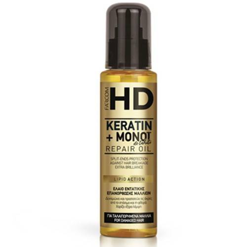 FARCOM HD λάδι μαλλιών με keratin monoi de tahini για επανόρθωση 100ml