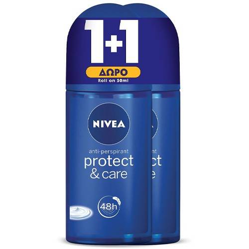NIVEA αποσμητικό σώματος roll on protect και care 2x50ml