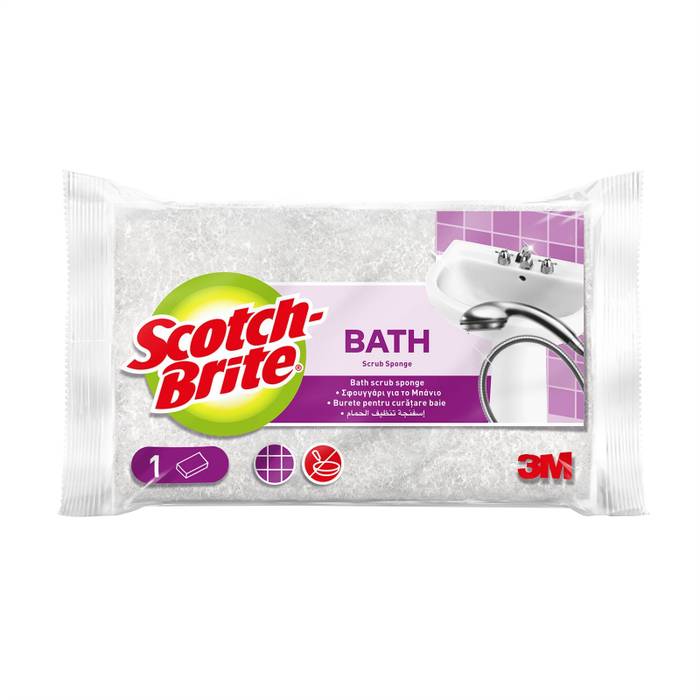 SCOTCH-BRITE σφουγγαράκι για το μπάνιο λευκό-ροζ 1τεμ