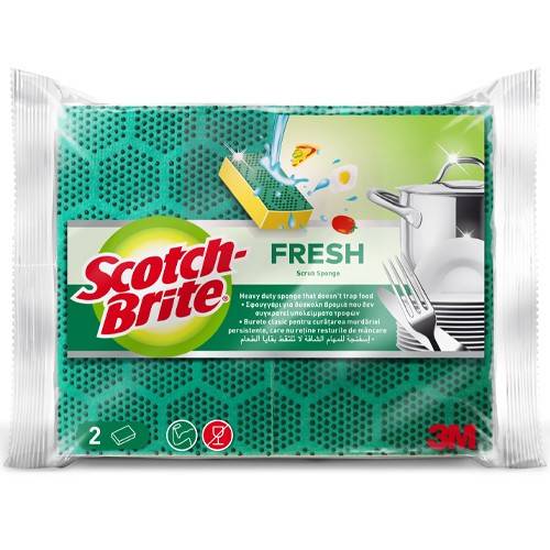 SCOTCH-BRITE σφουγγάρι κουζίνας fresh πολύ δυνατό 2τεμ